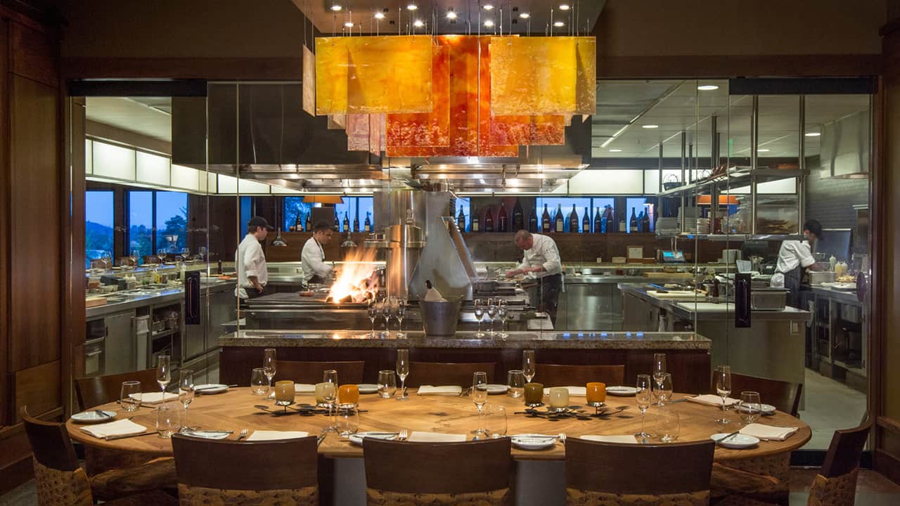 The chefs table at The Allison Inn & Spa’s Jory