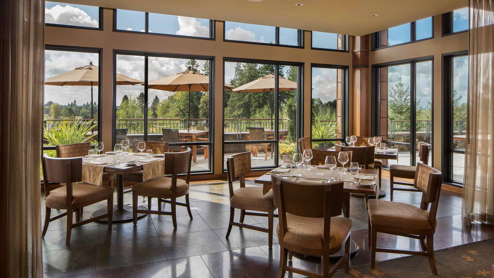 JORY Dining Room With Willamette Valley, Oregon Views
