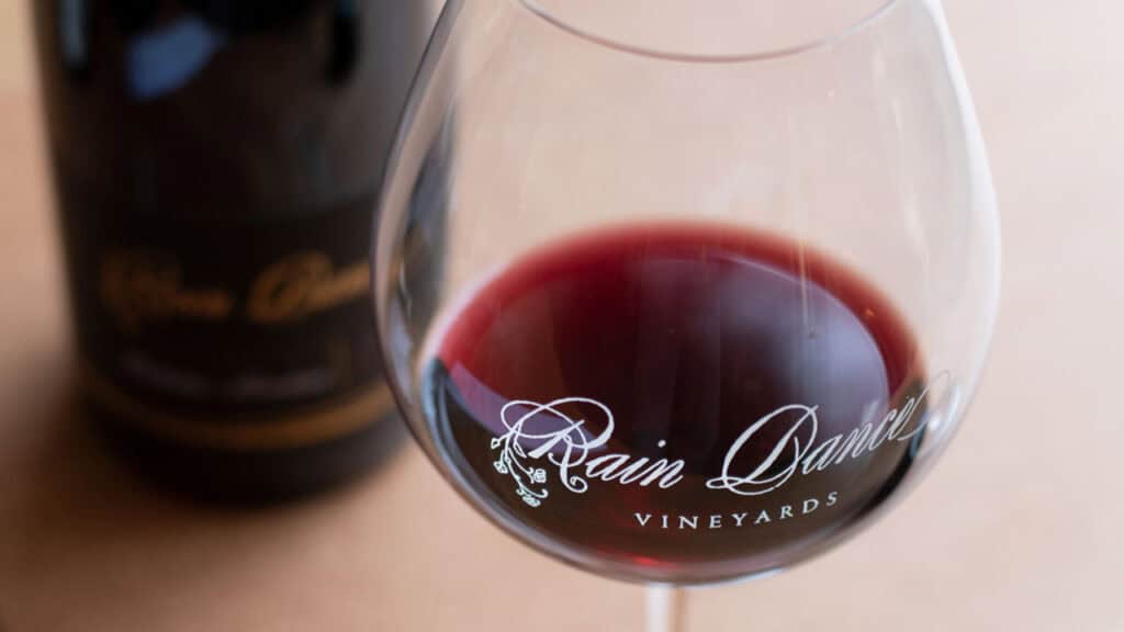 Rain Dance Vineyards Glass of Wine