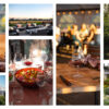 Collage of photos including Big Table Farm wines and meals prepared in the Chef's Garden.