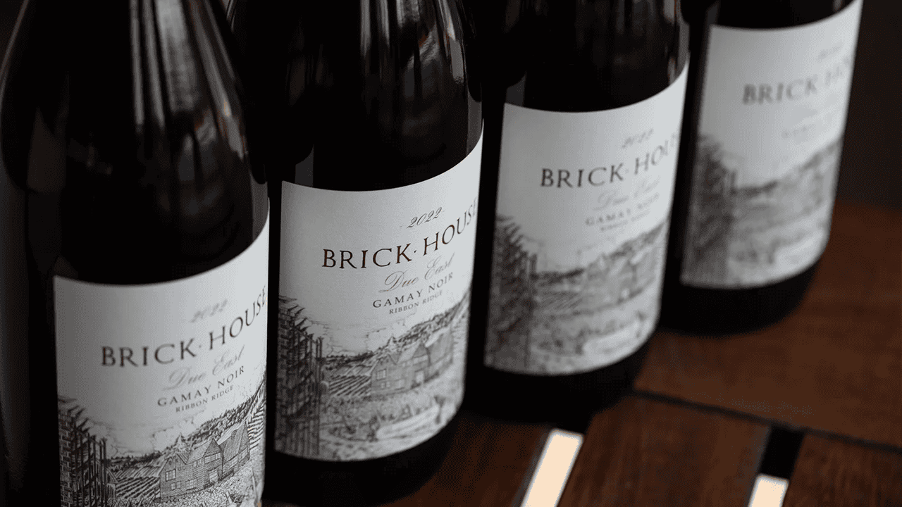 Four bottles of Brick House wine.