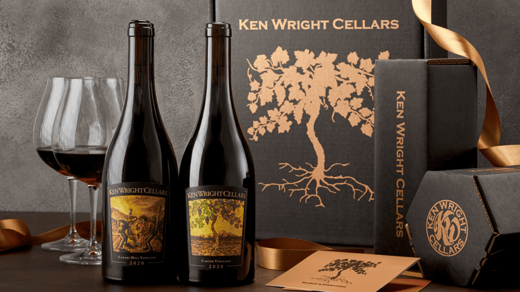Two bottles of Ken Wright Cellars wine.