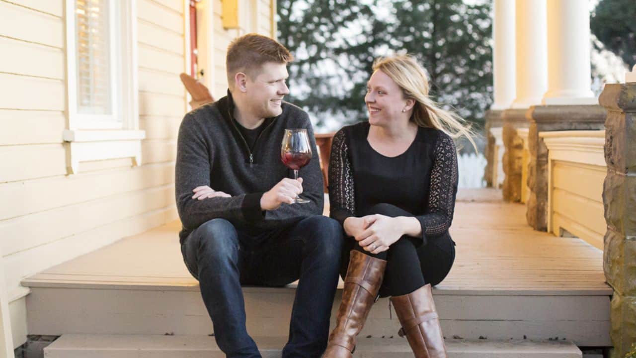 Co-founders and winemakers, Brian and Laura Laing, at Hazelfern Cellars.