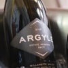 A close-up shot of a bottle of Argyle wine.