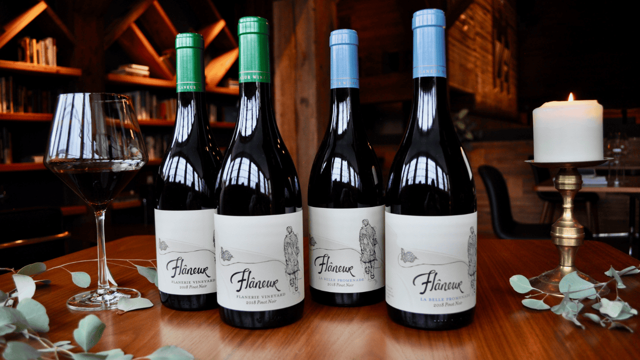 Four bottles from Flaneur Wines.